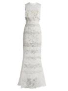 Elie Saab Sleeveless Macram-lace Gown