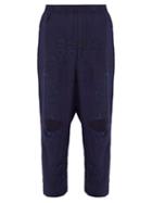 Matchesfashion.com By Walid - Jude Floral Embroidered Linen Trousers - Mens - Indigo