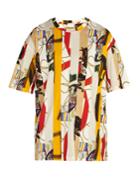 Burberry Stripe Printed-cotton T-shirt