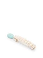 Matchesfashion.com Timeless Pearly - Freshwater Pearl And Turquoise Charm Hair Clip - Womens - Pearl