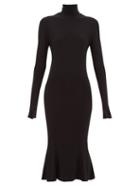 Matchesfashion.com Norma Kamali - Roll Neck Stretch Jersey Midi Dress - Womens - Black