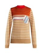 Matchesfashion.com Marni - Striped Wool Blend Sweater - Womens - Beige Multi