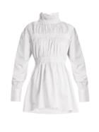 Teija Ruffled-collar Cotton-poplin Shirt