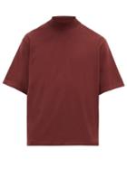 Matchesfashion.com Acne Studios - Eagan High Neck Cotton Jersey T Shirt - Mens - Burgundy