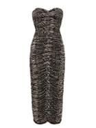 Matchesfashion.com Norma Kamali - Ruched Zebra-print Jersey Dress - Womens - Animal