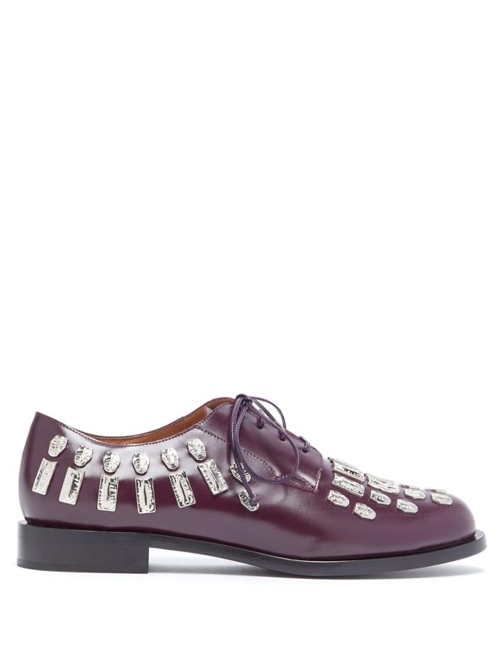 Samuele Failli Maya Hammered-metal Appliqu Derby Shoes