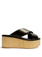 Robert Clergerie Cross-strap Leather Flatform Sandals