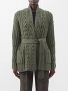 Arch4 - Nottingham Belted Cashmere Cardigan - Womens - Khaki Green