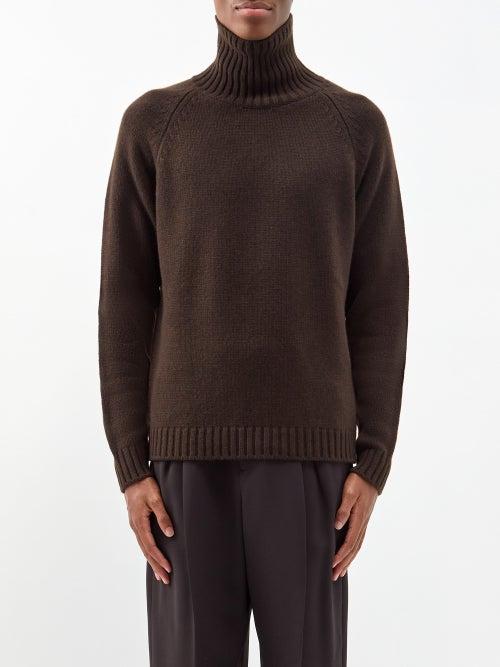 Umit Benan B+ - Roll-neck Cashmere Sweater - Mens - Brown