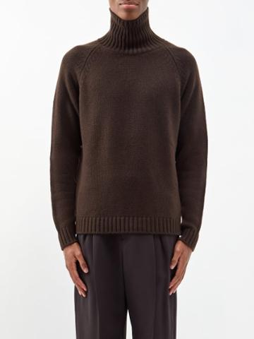 Umit Benan B+ - Roll-neck Cashmere Sweater - Mens - Brown