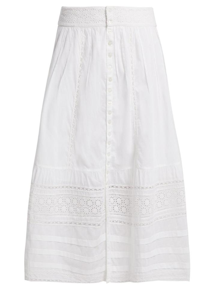 Sea Lace-trimmed Cotton Skirt