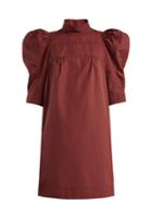 Chloé Puff-sleeve Cotton Poplin Dress