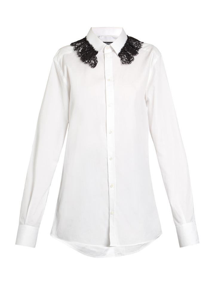 Dolce & Gabbana Ruffled Lace-collar Shirt