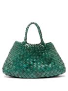 Dragon Diffusion - Santa Croce Small Woven-leather Tote Bag - Womens - Green