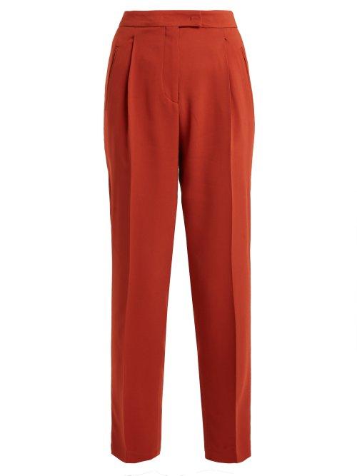 Matchesfashion.com Etro - High Rise Peg Leg Trousers - Womens - Brown