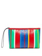 Balenciaga - Barbs Striped Woven-leather Pouch - Womens - Multi
