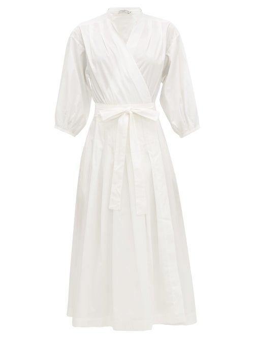 Matchesfashion.com Three Graces London - Delmare Cotton-poplin Wrap Dress - Womens - White