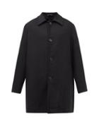 Palm Angels - Logo-print Hooded Wool-blend Twill Coat - Mens - Black