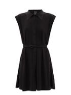 Norma Kamali - Sleeveless Belted Jersey Mini Dress - Womens - Black