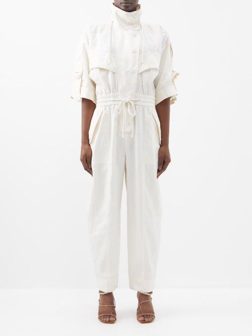 Zimmermann - High Tide Linen Utility Jumpsuit - Womens - Ivory