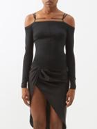 Jacquemus - Sierra Off-the-shoulder Lyocell-blend Jersey Top - Womens - Black