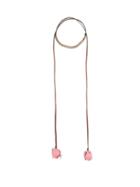Matchesfashion.com Marni - Crystal Embellished Leather Wrap Necklace - Womens - Pink