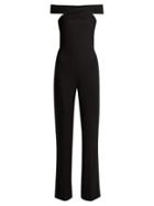 Matchesfashion.com Gabriela Hearst - Leonardo Off Shoulder Wool Blend Jumpsuit - Womens - Black