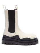 Matchesfashion.com Bottega Veneta - Tire Waved-sole Leather Boots - Mens - White Black