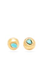 Matchesfashion.com Sonia Boyajian - Santa Fe Turquoise Embellished Stud Earrings - Womens - Gold