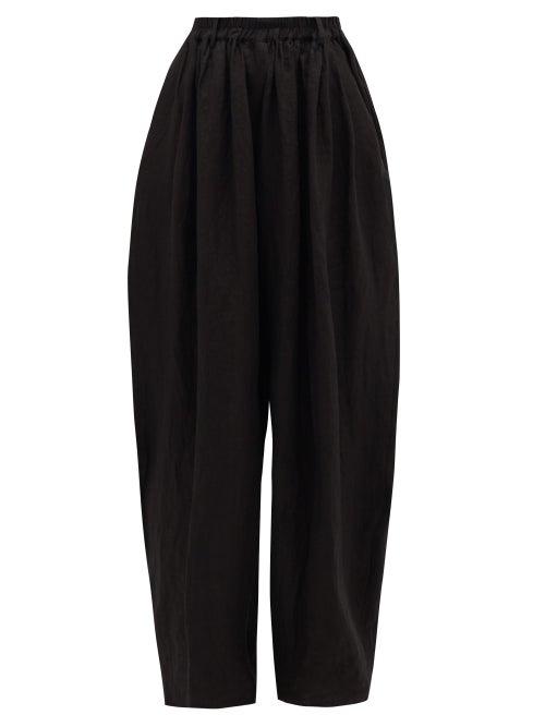 Matchesfashion.com Zanini - Tailored Linen Wide-leg Trousers - Womens - Black