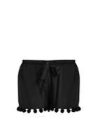 Figue Maja Pompom-embellished Silk Shorts
