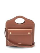 Burberry - Pocket Mini Leather Cross-body Bag - Womens - Brown