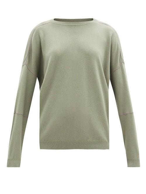 Matchesfashion.com Brunello Cucinelli - Virgin Wool, Cashmere & Silk-blend Sweater - Womens - Khaki