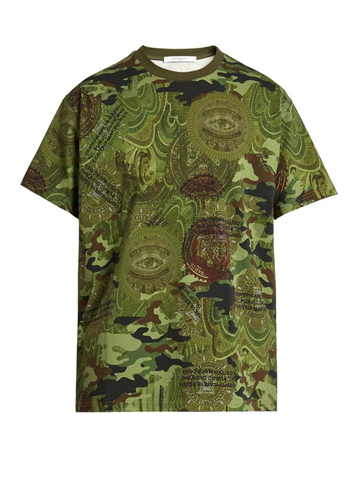 Givenchy Columbian-fit Camouflage Dollar-print T-shirt