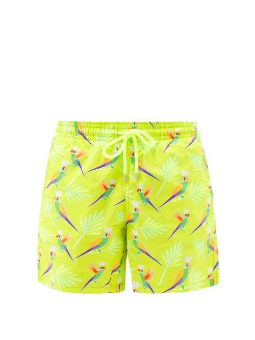 Matchesfashion.com Vilebrequin - Moorea Parrot-print Swim Shorts - Mens - Green Multi