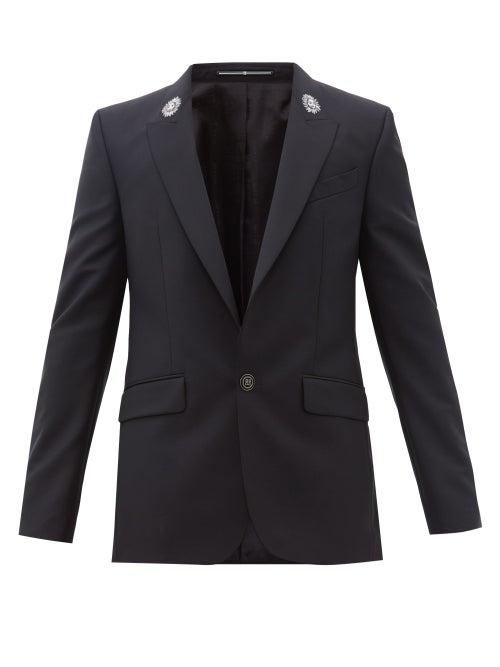 Matchesfashion.com Givenchy - Zardozi Embroidered Wool Blend Blazer - Mens - Black