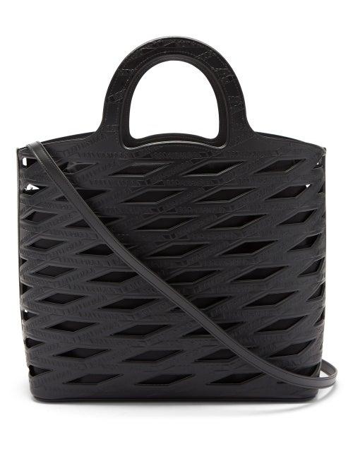 Matchesfashion.com Balenciaga - Neo Panier Cutout Faux-leather Tote Bag - Mens - Black