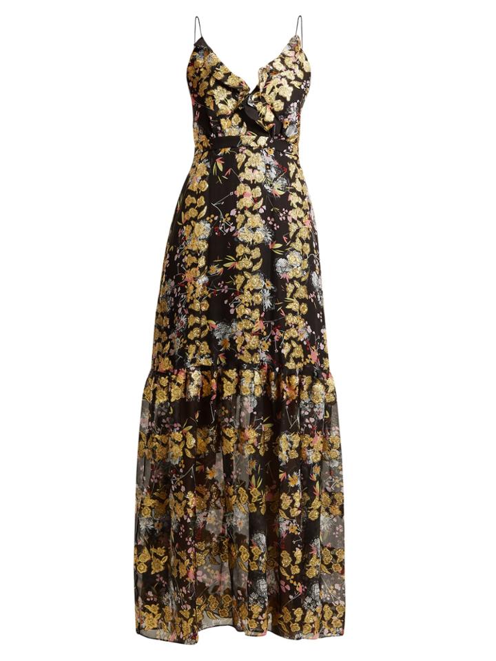 Saloni Ani Floral Fil Coup Silk-blend Dress