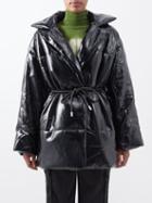 Proenza Schouler White Label - Wrap-front Quilted Pu Coat - Womens - Black