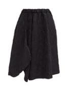 Comme Des Garons Comme Des Garons - Asymmetric-hem Floral-jacquard Midi Skirt - Womens - Black
