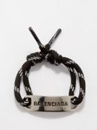 Balenciaga - Plate Logo-engraved Corded Bracelet - Womens - Black White