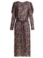 Attico Livia Rose-print Silk-chiffon Dress
