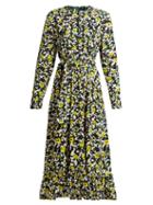Matchesfashion.com Proenza Schouler - Floral Print Crepe Midi Dress - Womens - Black Multi