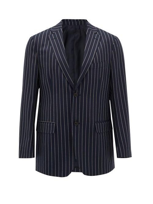 Matchesfashion.com Cobra S.c. - Single-breasted Pinstriped Wool Blazer - Mens - Black White