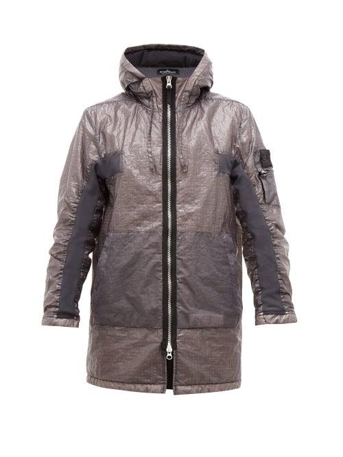 Matchesfashion.com Stone Island Shadow Project - Hooded Dual Grid Nylon Jacket - Mens - Grey
