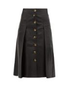 Matchesfashion.com Dodo Bar Or - Galina High Rise Leather Midi Skirt - Womens - Black