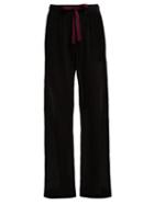 Matchesfashion.com On The Island - Antiparos Wool Blend Drawstring Trousers - Womens - Black