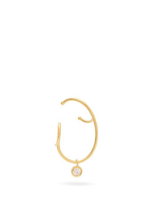 Matchesfashion.com Ana Khouri - Lily 18kt & Dimaond Gold Single Earring - Womens - Gold