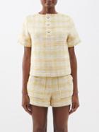 Lisa Marie Fernandez - Cotton-blend Tweed T-shirt - Womens - Yellow Multi