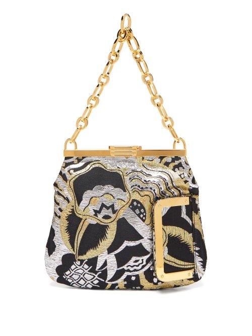 Matchesfashion.com Bienen-davis - 5am Art Disco Brocade Clutch - Womens - Black Gold